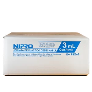 Jeringa NIPRO azul 3 ml. 23G X 25MM 5 cajas de 100 Pzas c/u